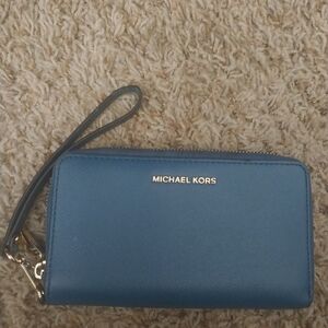 Michael Kors Blue Wristlet Wallet